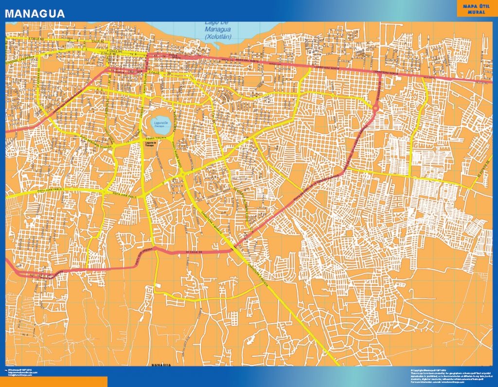 Managua Wall Map 1024x796 